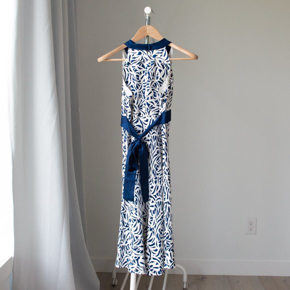 Ann Taylor Old Money Petites Size 2 Navy and White Dress - Picture 6 of 13